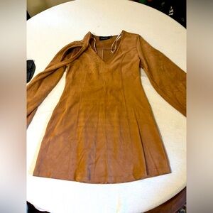 Minipink brown suede top - S